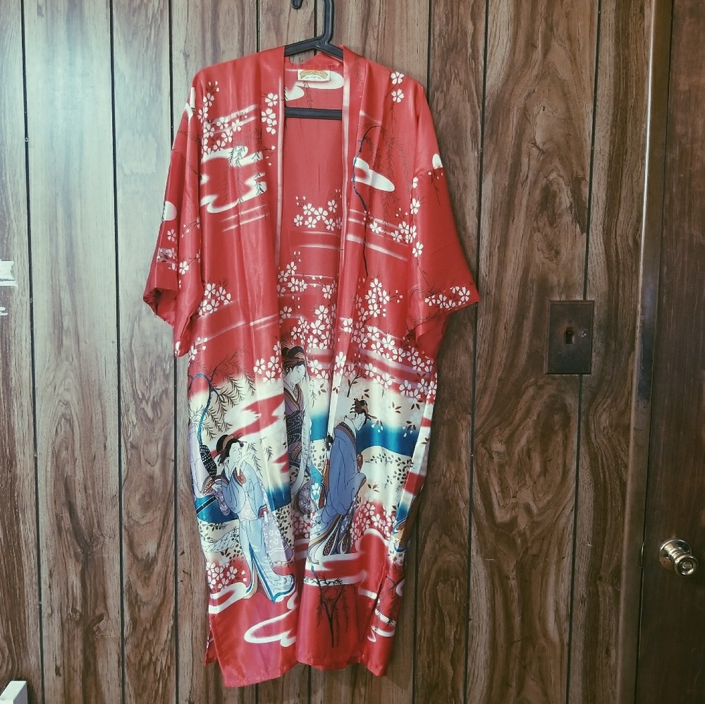 Japanese Satin Silk Kimono